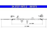 Câble de frein à main 24.3727-1973.2 ATE pour TOYOTA RAV 4 III