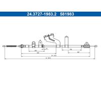 Câble de frein à main 24.3727-1983.2 ATE pour TOYOTA YARIS