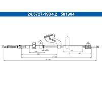 Câble de frein à main 24.3727-1984.2 ATE pour TOYOTA YARIS