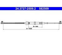 ATE 24.3727-2509.2 Câble de frein à main