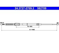 Câble de frein à main 24.3727-2709.2 ATE pour SEAT LEON ST LEON LEON SC