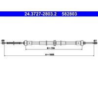 Câble de frein à main 24.3727-2803.2 ATE pour SMART RENAULT