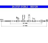 Câble de frein à main 24.3727-3129.2 ATE pour HYUNDAI KIA