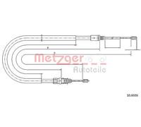 Câble de frein à main arrière gauche 10.6036 METZGER pour PEUGEOT 207 207 CC