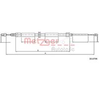 METZGER 10.6794 Câble de frein à main