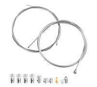 Câble de Gaz Accélérateur 2 Mètres Argent Câble D'accélérateur Câble d'Embrayage Universel avec Serre Câble pour Moto Tondeuse Quad(2 Câble,Ø1.95mm + Ø1.38mm)