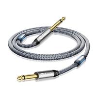 Câble de guitare 3M 1/4"" TS stéréo, câble audio droit 6,35 mm vers 6,35 mm et anneau magnétique, câble en nylon tressé pour guitare électrique, amplificateur de basse, piano électronique