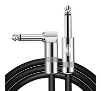 Câble de guitare basse 300 cm - Câble audio professionnel - Câble Amp droit vers angle droit - Veste en PVC noir (300 cm)