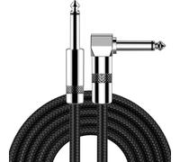 Câble de Guitare Bee 6ft Câble d'instrument électrique Pour Guitare électrique, Guitare Basse, Mandoline électrique, Audio Professionnel (Angle Droit Vers Droit, Noir)
