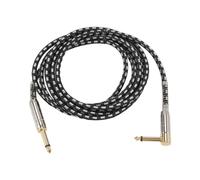 Câble de Guitare Câbles D'Instrument de 10 Pieds Cordon D'Ampli de Guitare Électrique Câble Jack 6,35 mm Plaqué Or 1/4 Pouce avec Filet Tressé