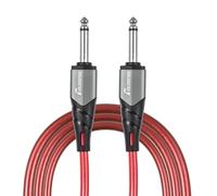 Câble de Guitare Cordon D'interconnexion Audio étanche Professionnel pour Amplificateur électrique-alliage de Zinc/argent Nickel Double Interface Droite (rouge)