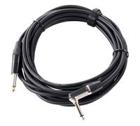 Cable Audio Jack 6.3mm Male/Male Stereo 1/4" Prise Coudee Symetrique Noir 3m