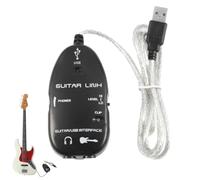 Câble de guitare USB - Interface audio de liaison 6,35 mm, adaptateur d'enregistrement PC | Connexion d'effets studio professionnel, prise casque de directe | Instrument de musique pour