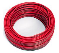 Câble de haut-parleur 2 x 0,50 mm2 - 25 m - Rouge/noir - CCA - Câble audio - Câble de boîte