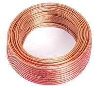Câble de haut-parleur 2 x 0,50 mm2-25 m - Transparent - CCA - Câble audio - Câble de boîte