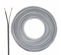 Câble de haut-parleur 2 x 0,50 mm2 - 50 m - Blanc - CCA - Câble audio - Câble de boîte