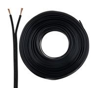 Câble de haut-parleur 2 x 0,50 mm2 - 50 m - Noir - CCA - Câble audio - Câble de boîte