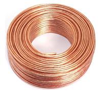 Câble de haut-parleur 2 x 1,50 mm² - 50 m - Transparent - CCA - Câble audio - Câble d'enceinte