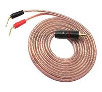 Câble de haut-parleur RCA vers fiche banane - Câble audio HiFi OFC - Plaqué or - RCA mâle vers double broche banane - Connecteur haut de gamme pour amplificateurs et caisson de basses (2 m)