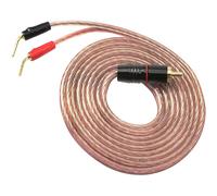 Câble de haut-parleur RCA vers fiche banane - Câble audio HiFi OFC - Plaqué or - RCA mâle vers double fiche banane - Connecteur haut niveau pour amplificateurs et caissons de basses (2 m)