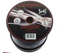 Câble de haut-parleur rond 2 x 4,0 mm² - Noir - Bobine de 100 m - CCA -PA - Câble d'installation - Câble audio - Câble de boîte