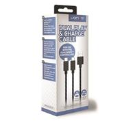 Câble de lecture et de charge - Venom - 3 mètres - Double sortie USB Type-C - Noir - Connectique