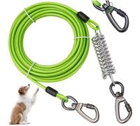 Câble de Lien pour Chiens, Laisse de Chiens 20 Pieds Long avec des Clips Printemps et pivotants, câble Coureur Lourd jusqu'à 457 kg Force Traction, chaînes pour Le Camping extérieur