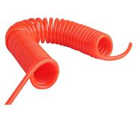 Câble de ligne fixe, câble secteur spiralé, 5 mm x 8 mm, tube spiralé en polyuréthane, tuyau à ressort, pompe à air, compresseur d'air, tube à ressort(6 meters)