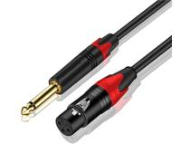 Câble de Microphone 6.35mm vers XLR, 1/4 pouces mâle vers XLR mâle, condensateur de câble Audio for mélangeur, amplificateur, micro, haut-parleur de guitare(6.5 TS Mic Cable(F),10m)