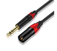 Câble de Microphone 6.35mm vers XLR, 1/4 pouces mâle vers XLR mâle, condensateur de câble Audio for mélangeur, amplificateur, micro, haut-parleur de guitare(6.5 TRS Mic Cable(M),2m)