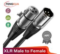 Câble de microphone de canon audio analogique, câble d'extension XLR, 3 broches, mâle à femelle, amplificateur de centre commercial, balance Black Male-Female