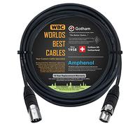 Câble de microphone équilibré Mogami 2552 (noir) et connecteurs XLR Neutrik NC3MXX-B et NC3FXX-B dorés