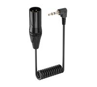 Câble de microphone mini jack stéréo 3,5 mm vers XLR mâle plaqué or 1/8"" mini jack auxiliaire vers XLR mâle cordon audio mono pour ordinateur portable,haut-parleur-0,5 m (3 Pin Male)