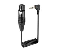 Câble de microphone mini jack stéréo 3,5 mm vers XLR mâle plaqué or 1/8"" mini jack auxiliaire vers XLR mâle cordon audio mono pour ordinateur portable,haut-parleur-0,5 m (3 Pin Female)