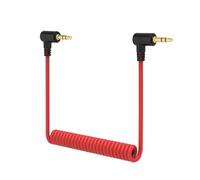 Câble de microphone spiralé TRS de 3,5 mm pour DJI Mic 2, Rode Wireless PRO/GO II/ME, cordon de raccordement à angle droit, extensible de 20 cm à 70 cm, câble audio plaqué LCD pour appareil photo