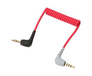 Câble de Microphone TRS vers TRRS 3,5 Mm, Câble Adaptateur Mâle vers Mâle à Angle Droit pour BOYA pour Rode SC7, pour VideoMic pour Microphones Externes VideoMicro Go