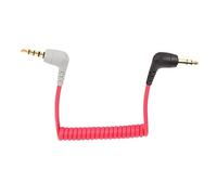 Câble de Microphone TRS vers TRRS 3,5 Mm, Cordon Micro à Angle Droit enroulé 1/8 Mâle vers Mâle pour Rode SC7, pour Videomicro, pour Wireless Go, pour BOYA