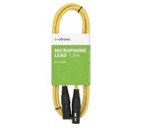 Câble de microphone XLR mâle vers XLR femelle, jaune, 1,5 m