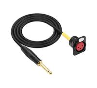 Câble de microphone XLR type D vers jack stéréo TRS 1/4" 1 m | Prise XLR femelle 3 broches vers prise TRS mâle 6,35 mm jack stéréo audio passé par câble pour microphone, mixeur