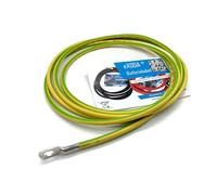 câble de mise à la terre 3 m 16 mm² vert/jaune avec cosse M8 et M10 câble H07V-K pour mise à la terre robuste gaine en PVC bonne conductivité électrique