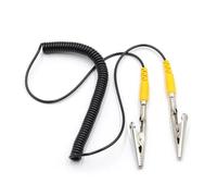 Câble de mise à la terre électrostatique en métal avec double clip, cordon spiralé, accessoires mâle vers femelle, bracelet électrostatique avec clip