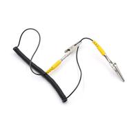 Câble de mise à la terre électrostatique en métal avec double clip cordon spiralé mâle vers femelle accessoires de mise à la terre poignet