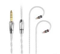 Câble de mise à niveau équilibré à 2 broches de 0,78 mm, 4 brins en cuivre plaqué argent avec isolation FEP, prise 3,5 mm/4,4 mm pour écouteurs HiFi (4,4 mm)