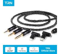 Câble de mise à niveau HIFI plaqué argent TRN T2 Pro16 Core pour écouteurs, 2.5 5 broches/3.5/4.4/Type C 5 broches/QDC/MMCX/0.75/0.78 Black 2pin 3.5 QDC