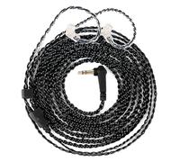 Câble de moniteur intra-auriculaire QDC 1,5 m CCA CRA IEM pour EDX PRO/Castor/KZ ZS10 PRO/ZAR/ZAX/ZAS/AS16/ZSNPRO, CCZ 4N OFC fil plaqué argent (encré, 2 broches, prise 3,5 mm)