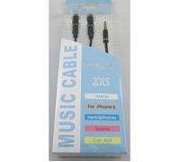 cable de musqiue auxiliaire 1 mètre double entrée pour voiture