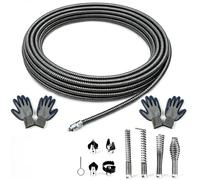 Câble de nettoyage de canalisations amélioré de 1,3 cm x 20,5 m | Compatible avec RIDGID K-400 & K-3800, câble serpent d'égout intégral robuste pour tuyaux de vidange de 5,1 à 10,2 cm