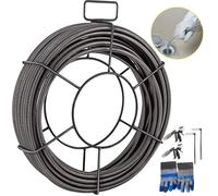 Câble de Nettoyage de Drain - VEVOR - 15 m x 9,5 mm - Acier 65 MN - 8 Coupeurs