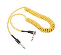 Câble de Pédalier pour Guitare et Basse, Connecteur Coudé à Ressort | Câble Audio pour Équipement, Transmission Stable, PVC Épais et Cuivre Pur, Jaune, pour Pédales en Espace Réduit
