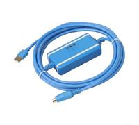 Câble de programmation PLC pour Mitsubishi pour série Fx, pour USB Ch340 | Isolation Opto, connecteurs blindés, plaqués or, pour automatisation industrielle (bleu isolé)